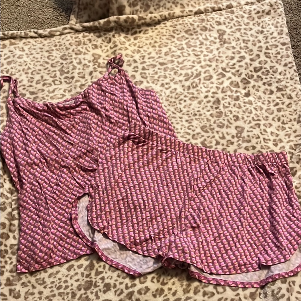 Auden Pink Geometric Women's Pajama Set